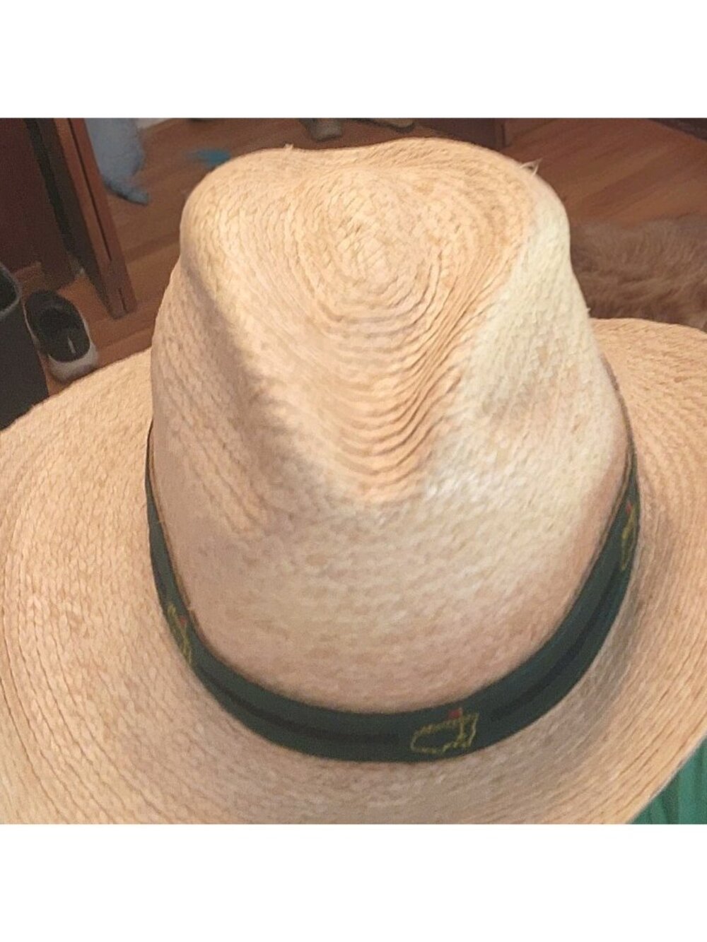 Vintage MASTERS GOLF Tournament STRAW HAT MENS AUGUSTA NATIONAL Made In USA L/XL - Picture 6 of 12